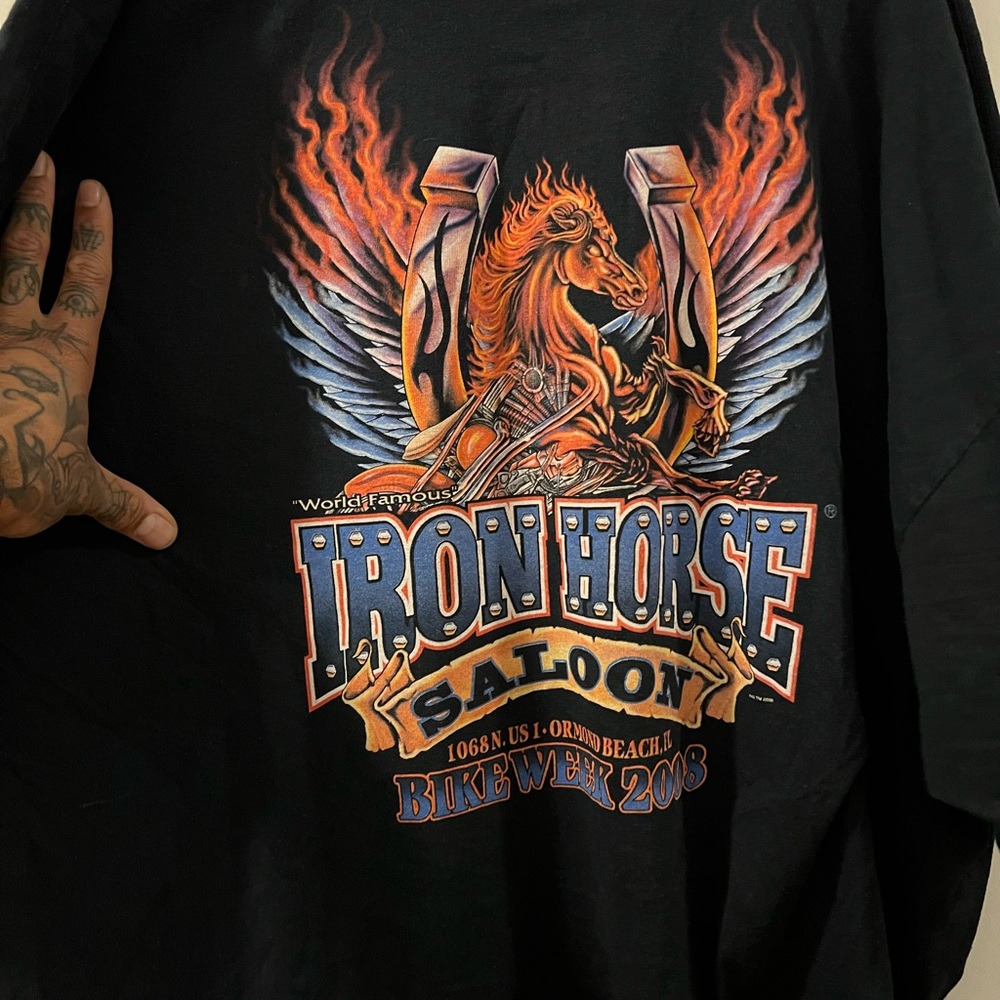 Iron Horse Saloon Stallion Horse Pocket Shirt Vintage 3XL